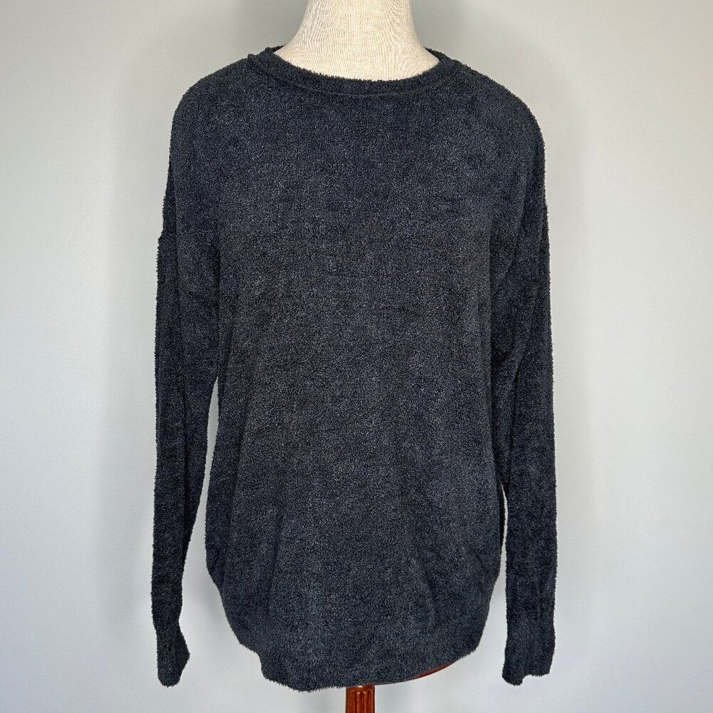 Barefoot Dreams Women's CozyChic Lite Pullover Sweater Carbon Color Size Medium